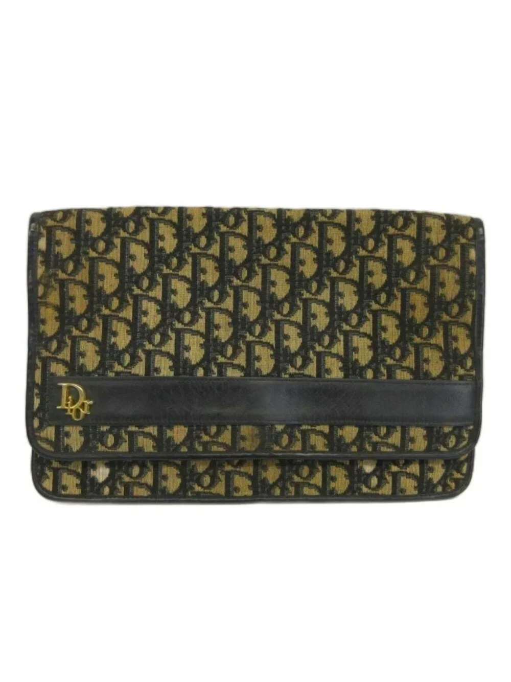 Dior Vintage Secondbag Clutch Canvas Leather Trotter